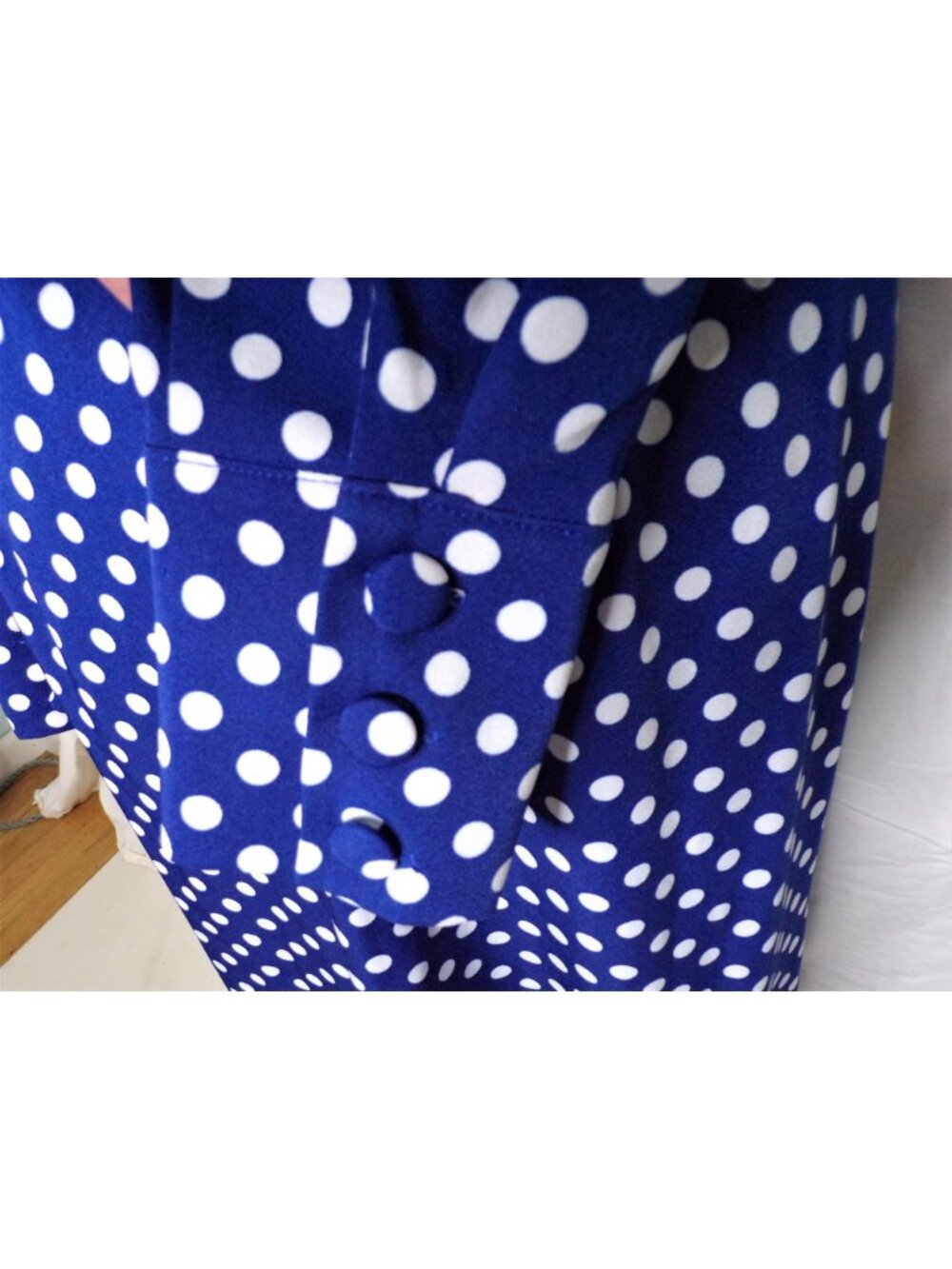 🆕1901 Polka Dot Wrap Long Sleeve Maxi Dress Blue Small (4-6) - Picture 12 of 12